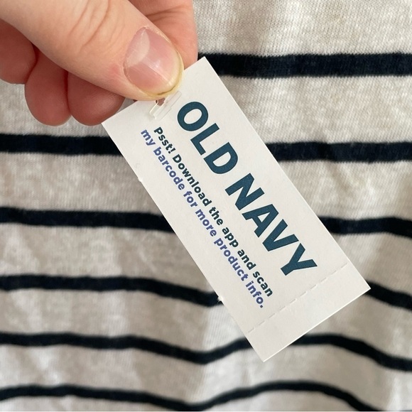 Old Navy Striped Linen-Blend Cropped Henley for Women- Size 2X- NWT - Picture 7 of 8